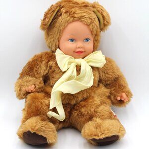 Anne Geddes Doll Baby Light Brown Bear Costume Plush Stuffed 16"  Vintage 1997